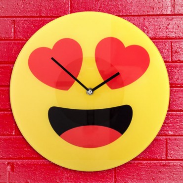 Horloge Murale Émoticône Cœurs