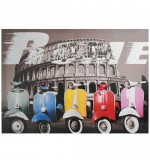 Tableau Motos Multicolores à Rome 50 x 70 cm
