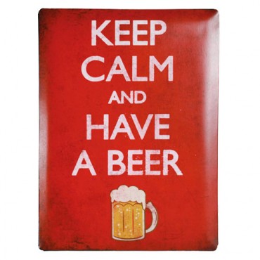 Plaque en Métal Keep Calm and Have a Beer 30 x 40 cm