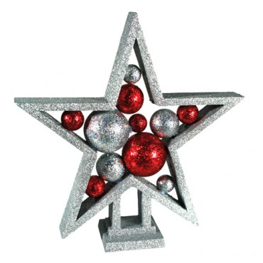 Étoile de Noël avec Boules et Paillettes