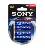 Piles Alcalines Plus Sony AA LR6 d'1,5V AM3 (pack de 4)