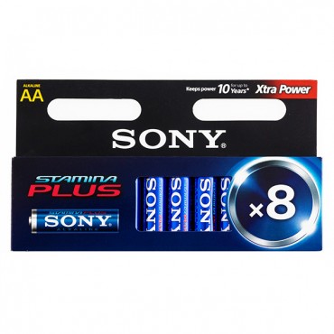 Piles Alcalines Plus Sony AA LR6 d'1,5 V AM3 (pack de 8)