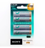 Piles rechargeables Sony Ni-MH AA 2700 mA 1,2V (pack de 4)