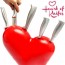 OUTLET Jeu de Couteaux avec Support en forme de Cœur Heart of Knives (Sans emballage )